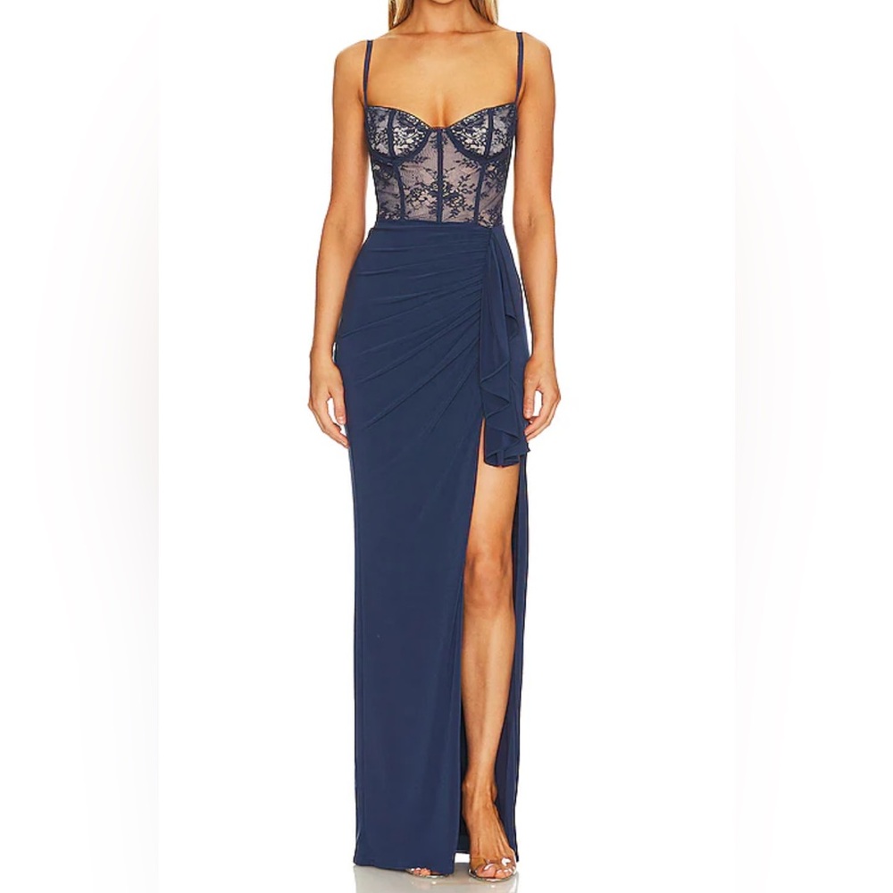 Katie May Willow Gown Lace Bustier Deep Sea Sz S Elegant!